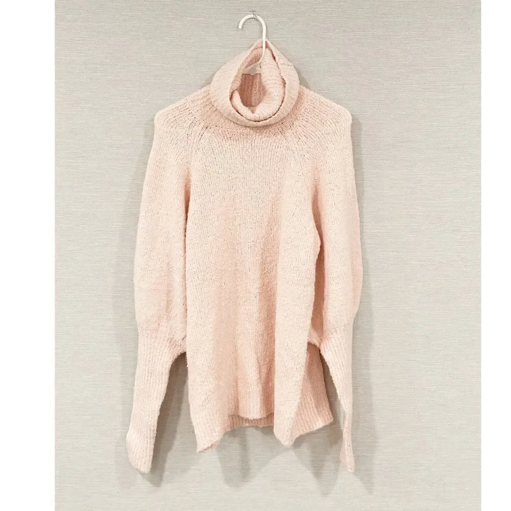 Sea bleu pink oversized wool blend turtleneck sweater size small